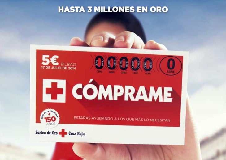 El boleto del Sorteo de Oro de Cruz Roja de 2014